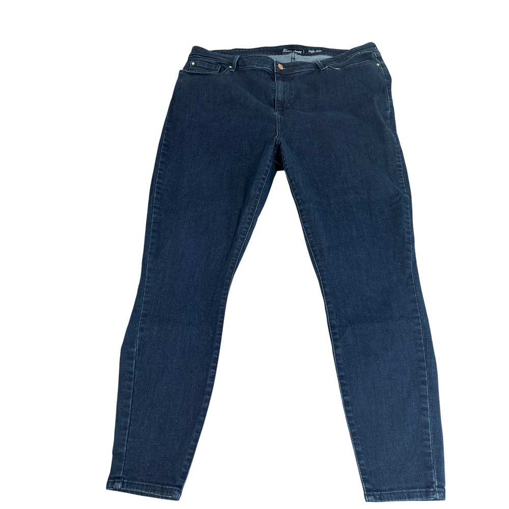 Signature by Levi Strauss & Co Womens High Rise Skinny Jeans Dark Wash 22 W36